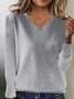 Pulls Femmes Décontracté Plain Printemps / Automne Naturel Quotidien Ample Manches Longues Régulier Droit