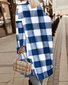 Blousons Femmes Décontracté Printemps / Automne Plaid Quotidien Manches Longues Tissu pelucheux/polaire granuleux Régulier Droit Régulier