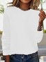 Pulls Femmes Décontracté Plain Printemps / Automne Quotidien Ample Dentelle Manches Longues Fil/fil de laine Régulier