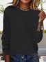 Pulls Femmes Décontracté Plain Printemps / Automne Quotidien Ample Dentelle Manches Longues Fil/fil de laine Régulier