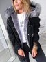 Blousons Décontracté Plain Automne Sweat-shirt à Capuche Naturel Micro-élasticité Toile de Jean Épaissi Droit pour Femmes