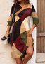 Robes Géométrique Décontracté Été Naturel Aucune élasticité Coupe Régulière Mi-longue Trapèze Non Ceinture pour Femmes