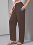Pantalons Décontracté Plain Printemps / Automne Naturel Micro-élasticité Quotidien Ample Jersey Long pour Femmes