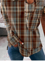 Sweat-shirts Femmes Décontracté Printemps / Automne Plaid Polyester Micro-élasticité Ample Manches Longues Col Rond Régulier