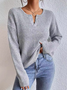 Pulls Femmes Décontracté Plain Printemps / Automne Micro-élasticité Ample Manches Longues Col Rond Fil/fil de laine Droit