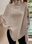 Pulls Femmes Décontracté Plain Printemps / Automne Micro-élasticité Quotidien Ample Col Roulé Droit Régulier