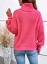Pulls Décontracté Plain Printemps / Automne Micro-élasticité Quotidien Manches Longues Col Roulé Fil/fil de laine Régulier pour Femmes