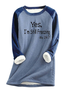 Sweat-shirts Femmes Décontracté Hiver Lettres de texte Polyester Aucune élasticité Coupe Régulière Col Rond Droit en Toison