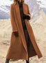 Manteaux Rétro Plain Hiver Polyester Aucune élasticité Ample Manches Longues Mi-long Régulier pour Femmes