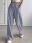 Pantalons Femmes Rayé Décontracté Printemps / Automne Naturel Quotidien Ample Long Droit Régulier