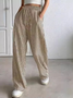 Pantalons Femmes Rayé Décontracté Printemps / Automne Naturel Quotidien Ample Long Droit Régulier