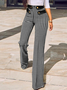 Pantalons Décontracté Printemps / Automne Plaid Naturel Micro-élasticité Quotidien Ample Tissu pelucheux/polaire granuleux Régulier pour Femmes