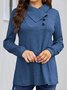 Chemisiers1 Femmes Décontracté Plain Printemps / Automne Polyester Micro-élasticité Quotidien Ample Régulier Régulier