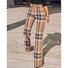 Pantalons Décontracté Printemps / Automne Plaid Naturel Micro-élasticité Quotidien Ample Tissu pelucheux/polaire granuleux Régulier pour Femmes