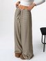 Pantalons Femmes Rayé Décontracté Printemps / Automne Naturel Micro-élasticité Quotidien Ample Droit Régulier