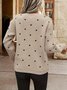 Pulls Pois Polka Décontracté Hiver Poids lourd à Haute Élasticité Quotidien Ample Manches Longues Régulier pour Femmes