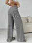 Pantalons Femmes Rayé Décontracté Printemps / Automne Naturel Micro-élasticité Quotidien Ample Droit Régulier
