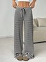 Pantalons Femmes Rayé Décontracté Printemps / Automne Naturel Micro-élasticité Quotidien Ample Droit Régulier