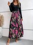 Robes Décontracté Floral Printemps / Automne Polyester Ample Maxi Trapèze Régulier Non pour Femmes
