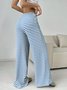 Pantalons Femmes Rayé Décontracté Printemps / Automne Naturel Micro-élasticité Quotidien Ample Droit Régulier