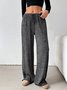 Pantalons Femmes Rayé Décontracté Printemps / Automne Naturel Micro-élasticité Quotidien Ample Droit Régulier