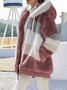 Blousons Femmes Décontracté Automne Contrasté Couture Sweat-shirt à Capuche Quotidien Ample Manches Longues Tissu pelucheux/polaire granuleux Droit