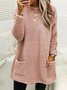Robes Femmes Décontracté Plain Printemps / Automne Naturel Quotidien Mi-longue Manches Longues Col Rond Tissu pelucheux/polaire granuleux