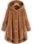 Caniche Blousons Femmes Décontracté Plain Hiver Sweat-shirt à Capuche Naturel Domestique Ample Manches Longues Mi-long