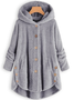 Caniche Blousons Femmes Décontracté Plain Hiver Sweat-shirt à Capuche Naturel Domestique Ample Manches Longues Mi-long