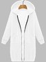 Manteaux Femmes Décontracté Plain Hiver Polyester Sweat-shirt à Capuche Poids lourd Coupe Régulière Manches Longues Droit
