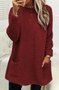 Robes Femmes Décontracté Plain Printemps / Automne Naturel Quotidien Mi-longue Manches Longues Col Rond Tissu pelucheux/polaire granuleux