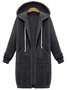 Manteaux Femmes Décontracté Plain Hiver Polyester Sweat-shirt à Capuche Poids lourd Coupe Régulière Manches Longues Droit
