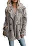 Caniche Blousons Décontracté Plain Hiver Naturel Poids lourd Ample Régulier Droit Veste en flanelle pour Femmes