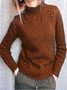 Pulls Décontracté Plain Printemps / Automne Tricoté Quotidien Coupe Régulière Régulier Droit Régulier pour Femmes