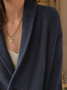 Cardigans Femmes Décontracté Plain Printemps / Automne Boucle Manches Longues Col Châle Droit Régulier Élasticité moyenne