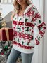 Blousons Femmes Décontracté Printemps / Automne Noël Motif de Wapiti Naturel Aucune élasticité Quotidien Noël Tissu pelucheux/polaire granuleux Régulier