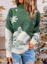 Pulls Femmes Décontracté Printemps / Automne Noël Micro-élasticité Ample Noël Manches Longues Régulier Régulier