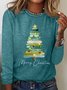 T-shirts Décontracté Printemps / Automne Sapin de Noël Quotidien Meilleure vente Manches Longues Régulier Droit Élasticité moyenne pour Femmes