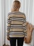 Pulls Rayé Décontracté Printemps / Automne Micro-élasticité Quotidien Noël Manches Longues Col Rond Régulier pour Femmes