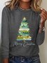 T-shirts Décontracté Printemps / Automne Sapin de Noël Quotidien Meilleure vente Manches Longues Régulier Droit Élasticité moyenne pour Femmes