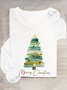 T-shirts Décontracté Printemps / Automne Sapin de Noël Quotidien Meilleure vente Manches Longues Régulier Droit Élasticité moyenne pour Femmes