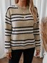 Pulls Rayé Décontracté Printemps / Automne Micro-élasticité Quotidien Noël Manches Longues Col Rond Régulier pour Femmes