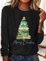 T-shirts Décontracté Printemps / Automne Sapin de Noël Quotidien Meilleure vente Manches Longues Régulier Droit Élasticité moyenne pour Femmes