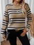 Pulls Rayé Décontracté Printemps / Automne Micro-élasticité Quotidien Noël Manches Longues Col Rond Régulier pour Femmes