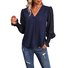 Chemisiers1 Femmes Décontracté Plain Printemps / Automne Polyester Coupe Régulière Dentelle Manches Longues Droit Régulier