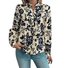 Chemises Femmes Décontracté Floral Printemps / Automne Polyester Col Montant Naturel Aucune élasticité Quotidien Manches Longues