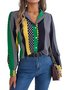 Chemises Femmes Géométrique Décontracté Printemps / Automne Aucune élasticité Coupe Régulière Manches Longues Régulier Régulier Col de Chemise