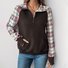 Sweat-shirts Décontracté Printemps / Automne Plaid Quotidien Ample Manches Longues Régulier Régulier Élasticité moyenne pour Femmes