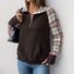 Sweat-shirts Décontracté Printemps / Automne Plaid Quotidien Ample Manches Longues Régulier Régulier Élasticité moyenne pour Femmes