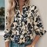 Chemises Femmes Décontracté Floral Printemps / Automne Polyester Col Montant Naturel Aucune élasticité Quotidien Manches Longues